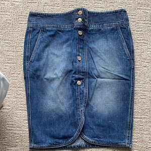 Yves Saint Laurent Rive Gauche Denim Pencil Skirt